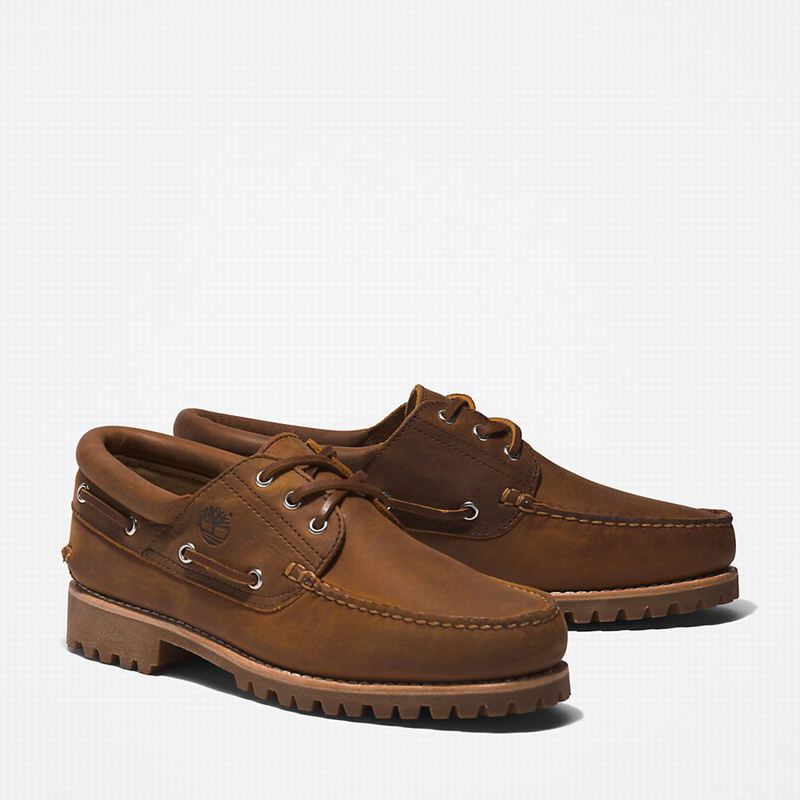 Timberland 3-Eye Lug Handsewn Cipele Za Čamce Smeđe | 12271192