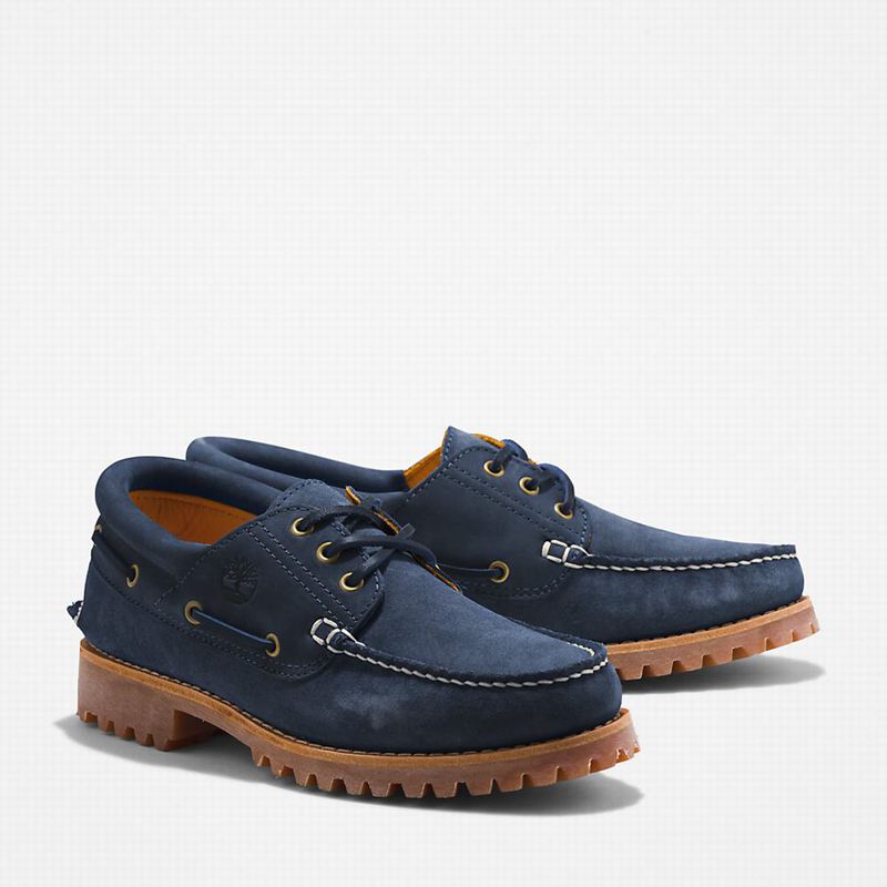 Timberland 3-Eye Lug Handsewn Cipele Za Čamce Tamnoplave | 14696584