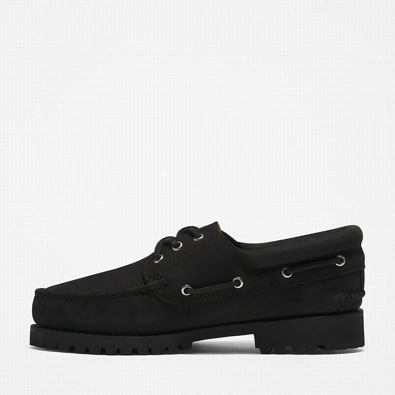 Timberland 3-Eye Lug Handsewn Cipele Za Čamce Crne | 3354073