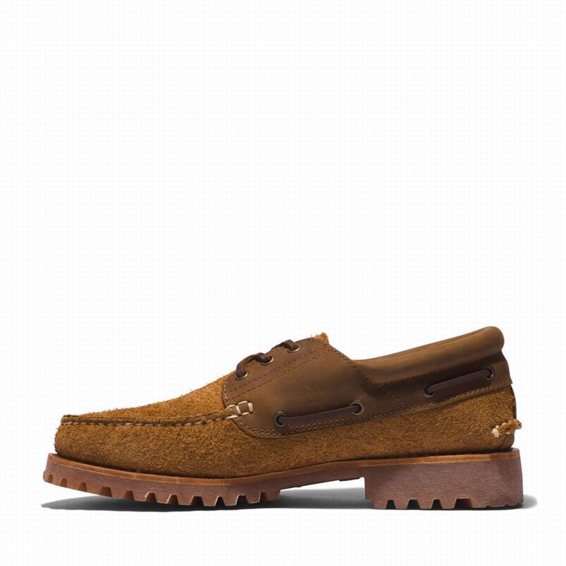 Timberland 3-Eye Lug Handsewn Cipele Za Čamce Smeđe | 38542581