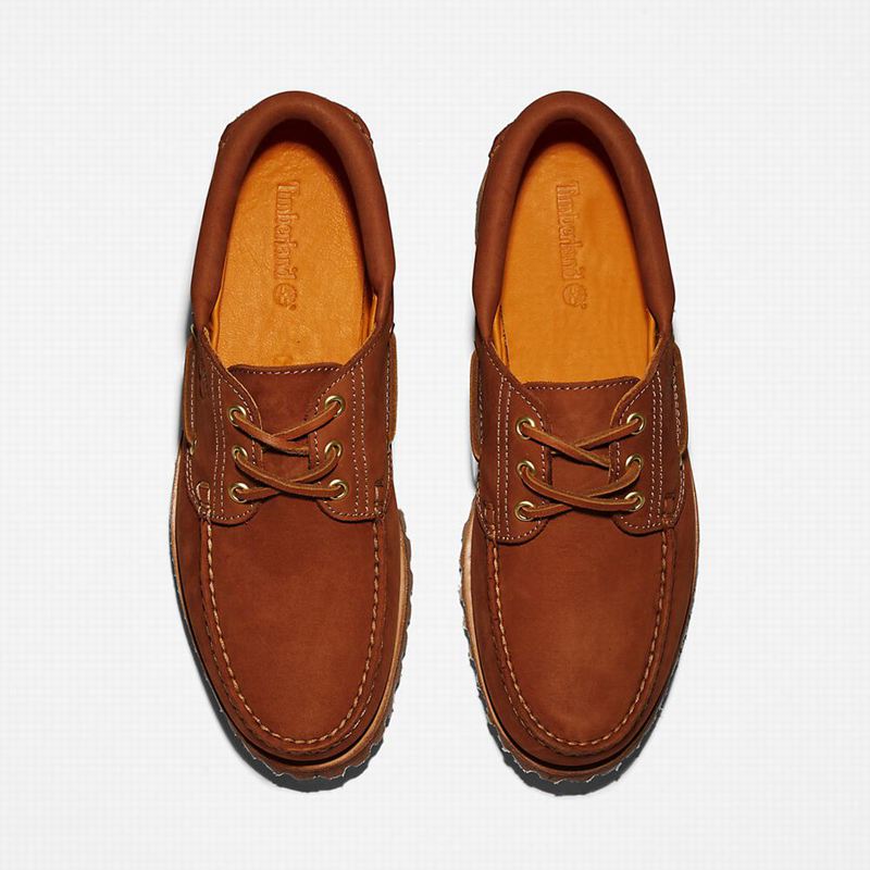 Timberland 3-Eye Lug Handsewn Cipele Za Čamce Smeđe | 81043070