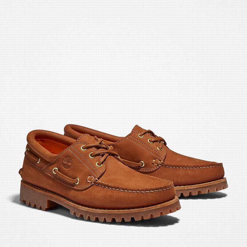 Timberland 3-Eye Lug Handsewn Cipele Za Čamce Smeđe | 81043070