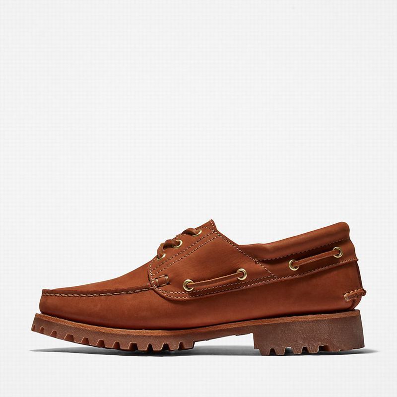 Timberland 3-Eye Lug Handsewn Cipele Za Čamce Smeđe | 81043070