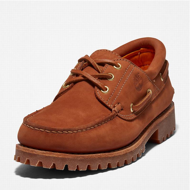 Timberland 3-Eye Lug Handsewn Cipele Za Čamce Smeđe | 81043070