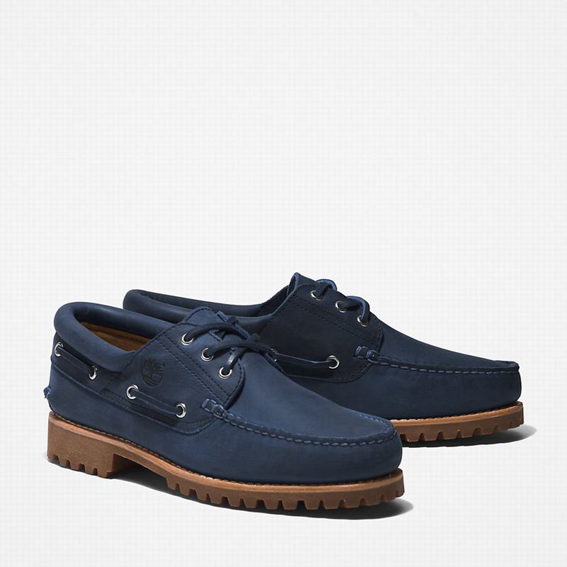 Timberland 3-Eye Lug Handsewn Cipele Za Čamce Tamnoplave | 91119268