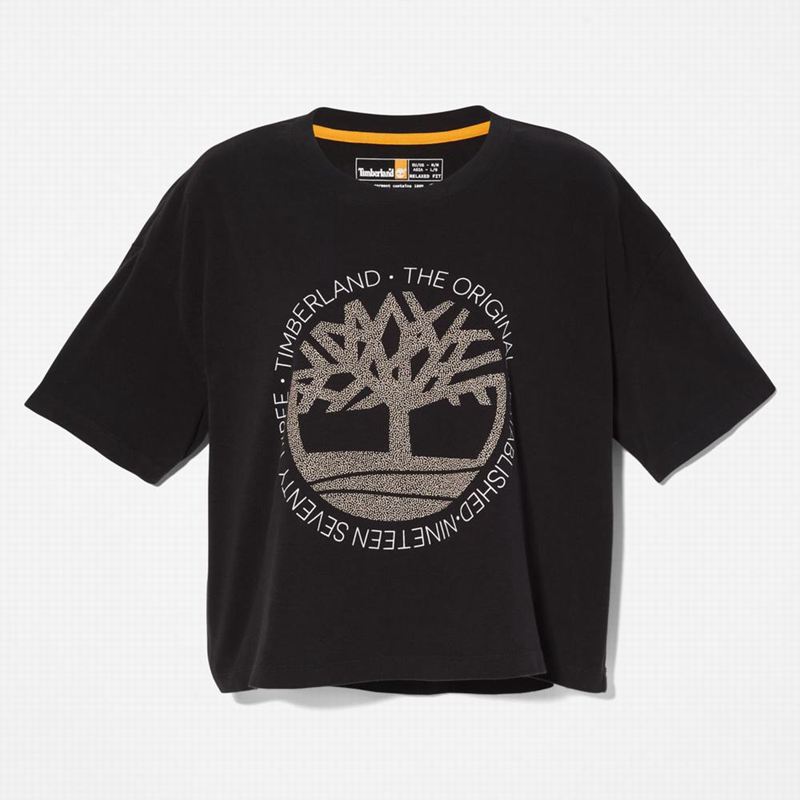 Timberland All Gender Heavyweight Badge Majice Crne | 13969268