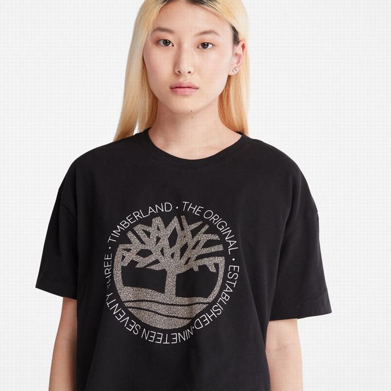 Timberland All Gender Heavyweight Badge Majice Crne | 13969268