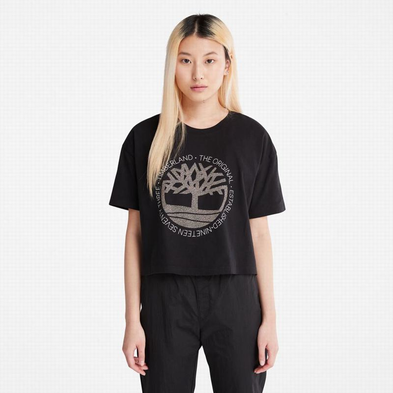 Timberland All Gender Heavyweight Badge Majice Crne | 13969268