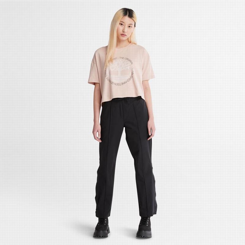 Timberland All Gender Heavyweight Badge Majice Roze | 14499417