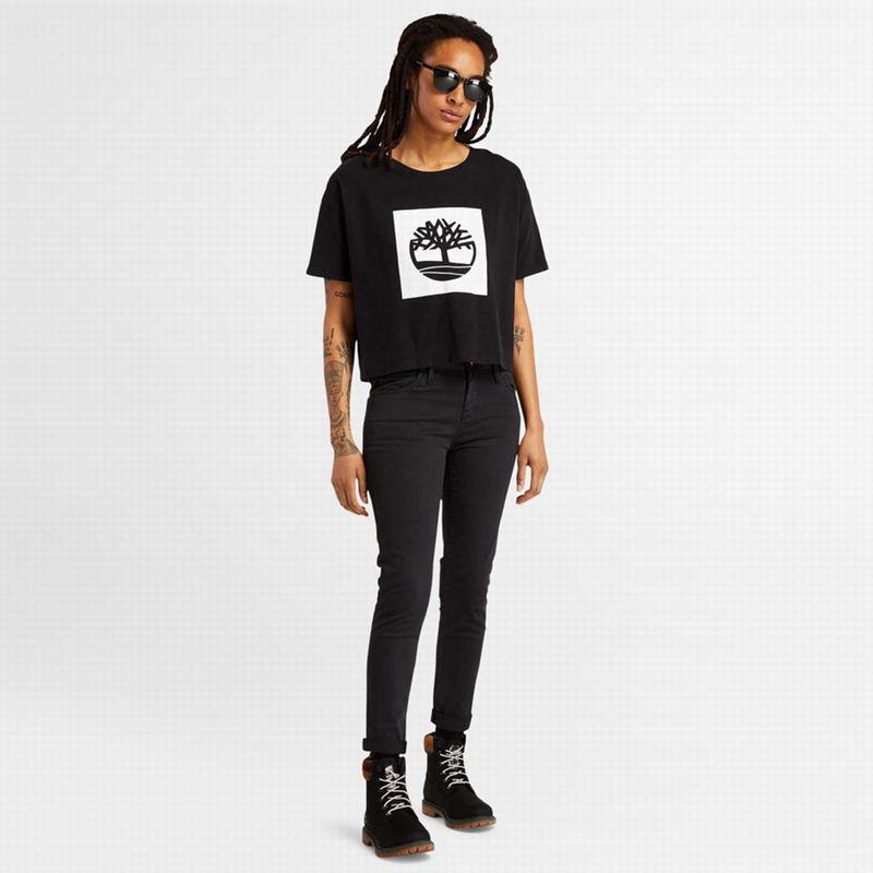 Timberland All Gender Heavyweight Badge Majice Crne | 26533923