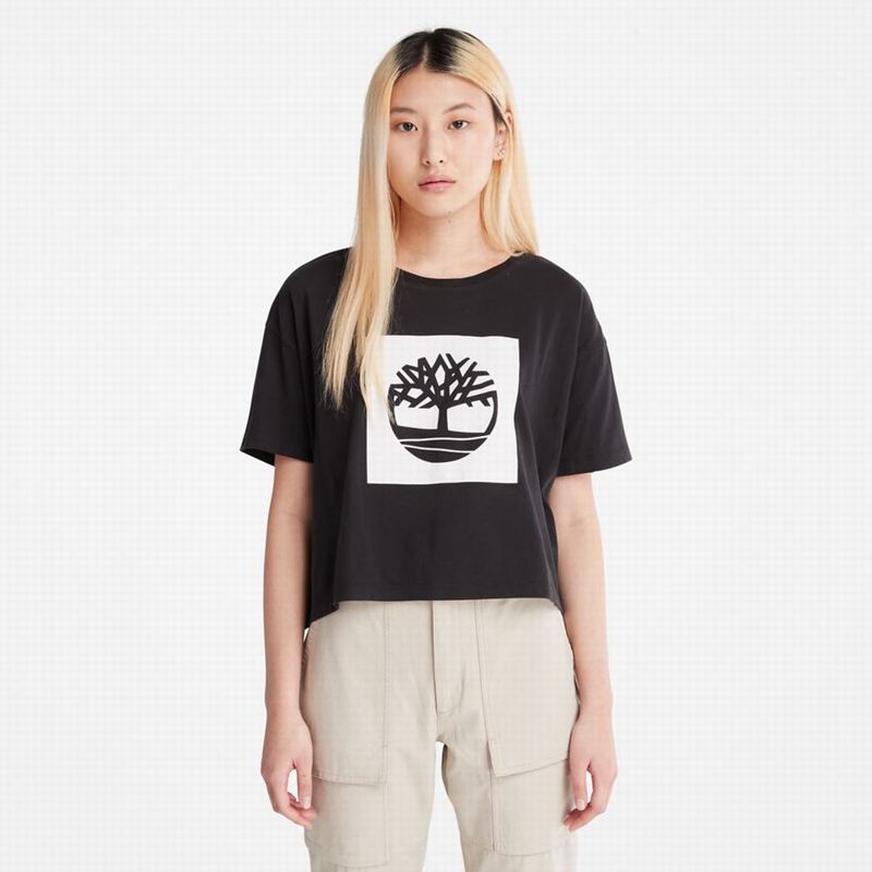 Timberland All Gender Heavyweight Badge Majice Crne | 26533923