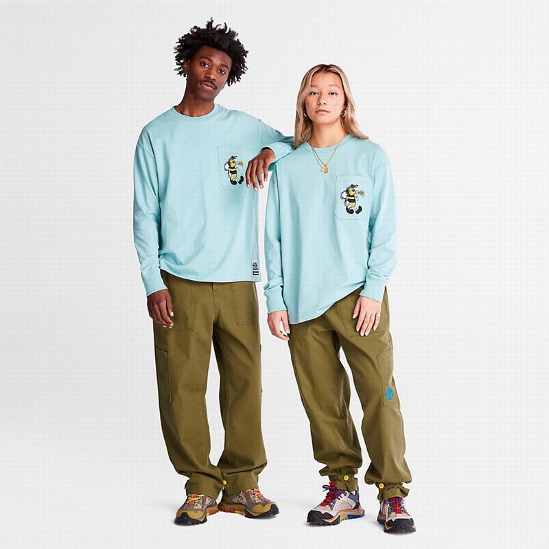 Timberland All Gender Heavyweight Dugi Rukav Plave | 18901766