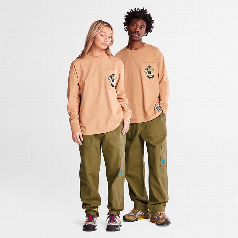 Timberland All Gender Heavyweight Dugi Rukav Smeđe | 54214394