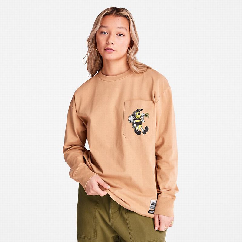 Timberland All Gender Heavyweight Dugi Rukav Smeđe | 54214394