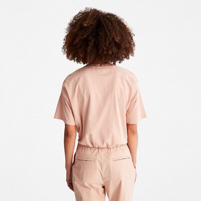 Timberland All Gender Heavyweight Logo Majice Roze | 40443943