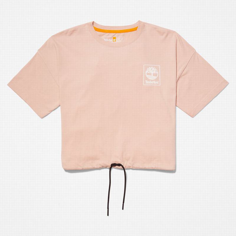 Timberland All Gender Heavyweight Logo Majice Roze | 40443943