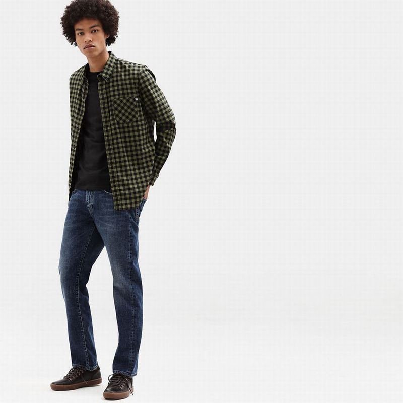 Timberland Back River Slim Check Košulje Maslinasto Zelene | 11667549