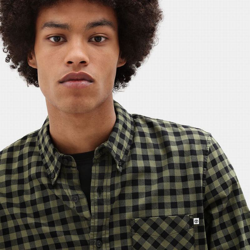 Timberland Back River Slim Check Košulje Maslinasto Zelene | 11667549