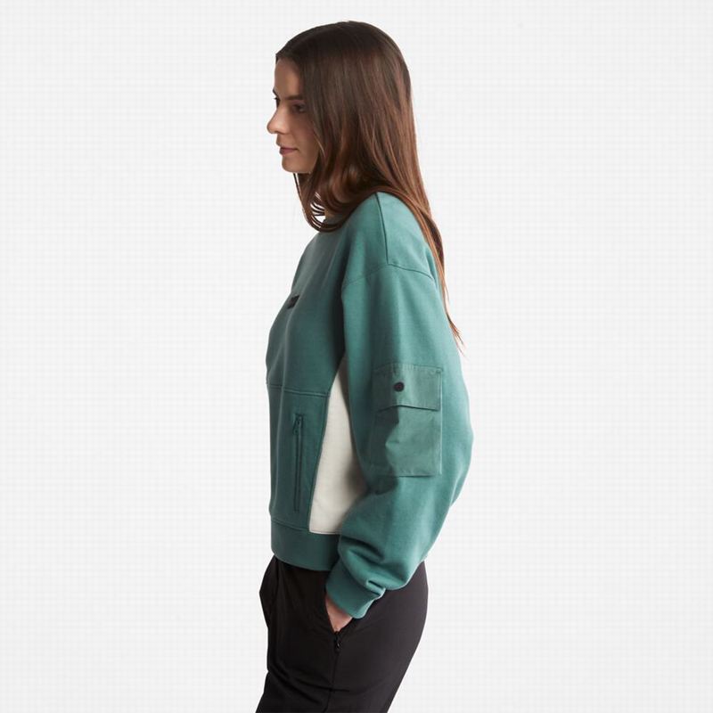 Timberland Batwing Crewneck Dukserice Tirkizne | 37697890