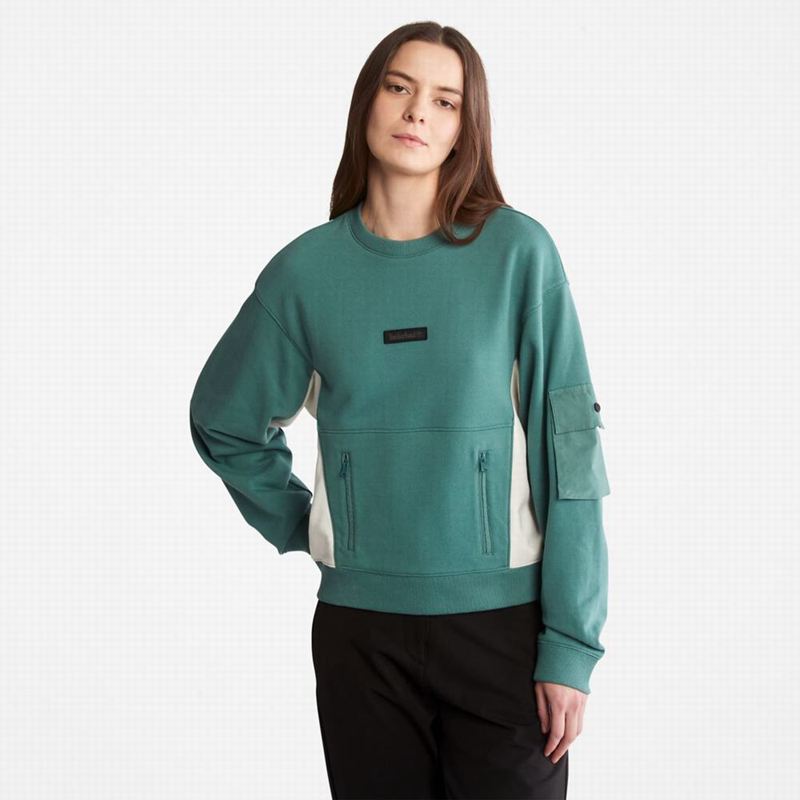 Timberland Batwing Crewneck Dukserice Tirkizne | 37697890