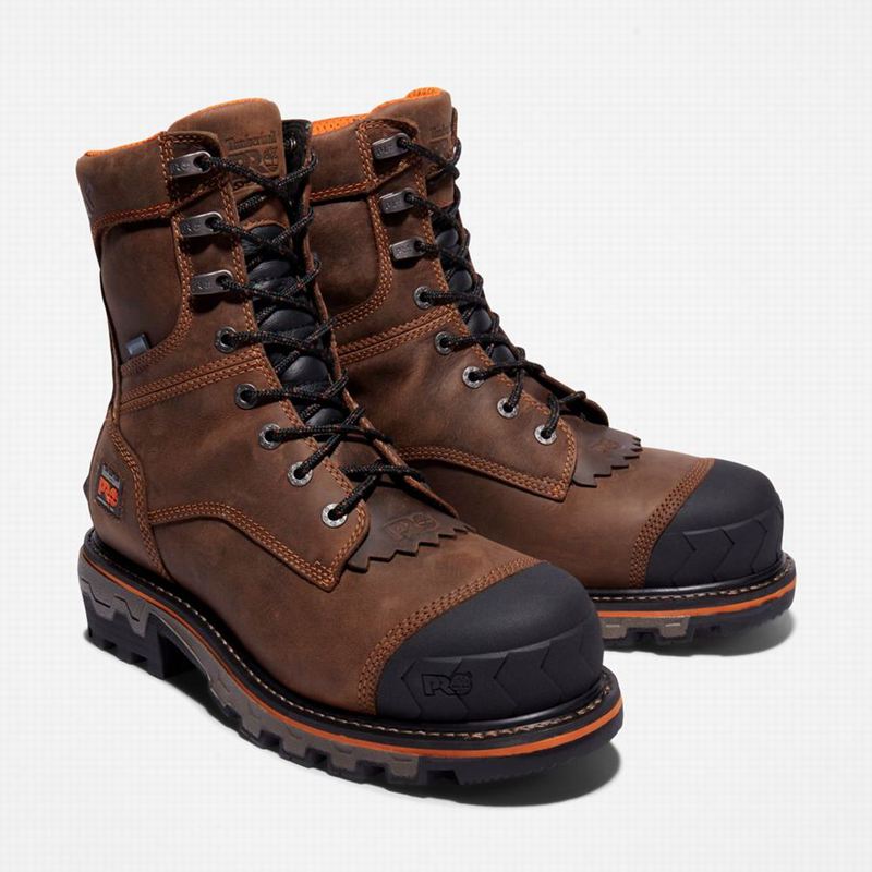 Timberland Boondock HD Logger Composite Toe Waterproof Radne Čizme Smeđe | 12950347