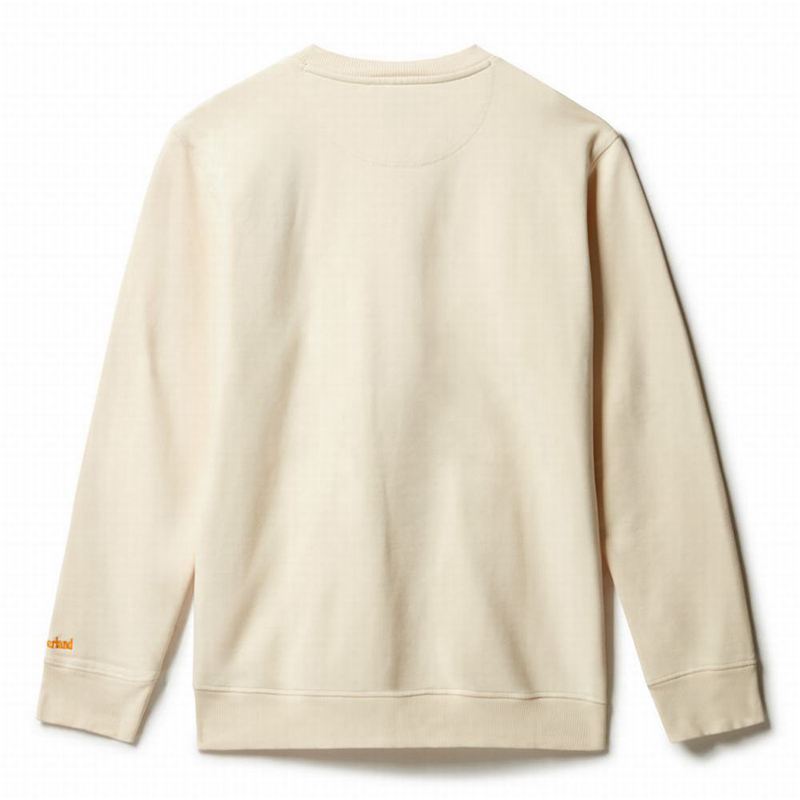 Timberland Boot-Logo Crewneck Dukserice Bijele | 50093961
