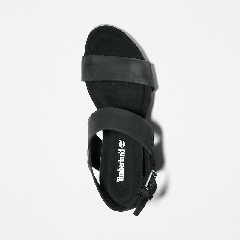 Timberland Capri Sunset Wedge Sandale Na Klin Crne | 24053897