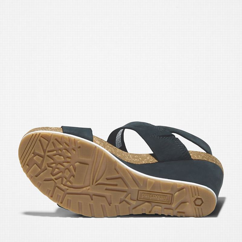 Timberland Capri Sunset Wedge Sandale Na Klin Crne | 24053897