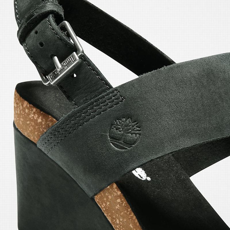 Timberland Capri Sunset Wedge Sandale Na Klin Crne | 24053897
