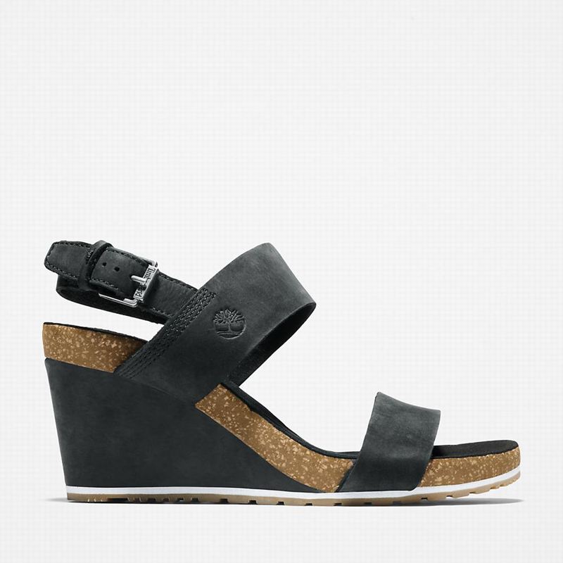 Timberland Capri Sunset Wedge Sandale Na Klin Crne | 24053897