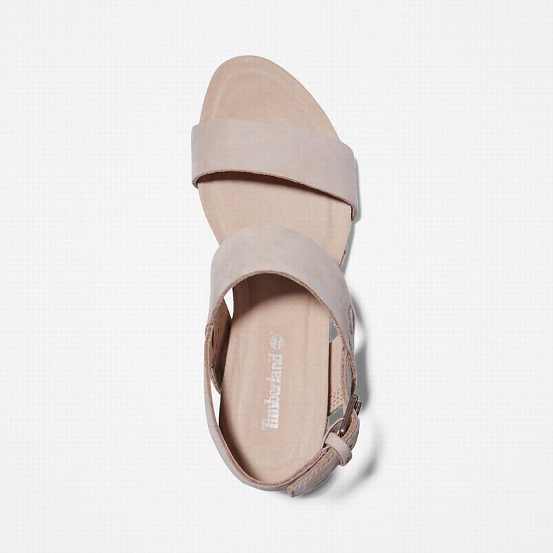 Timberland Capri Sunset Wedge Sandale Na Klin Bež | 81551388