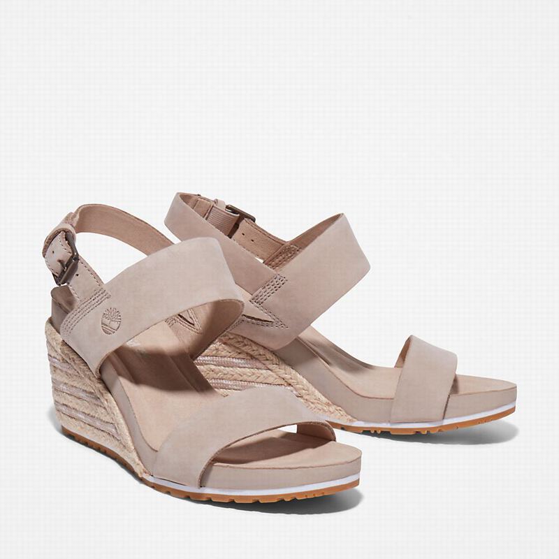 Timberland Capri Sunset Wedge Sandale Na Klin Bež | 81551388