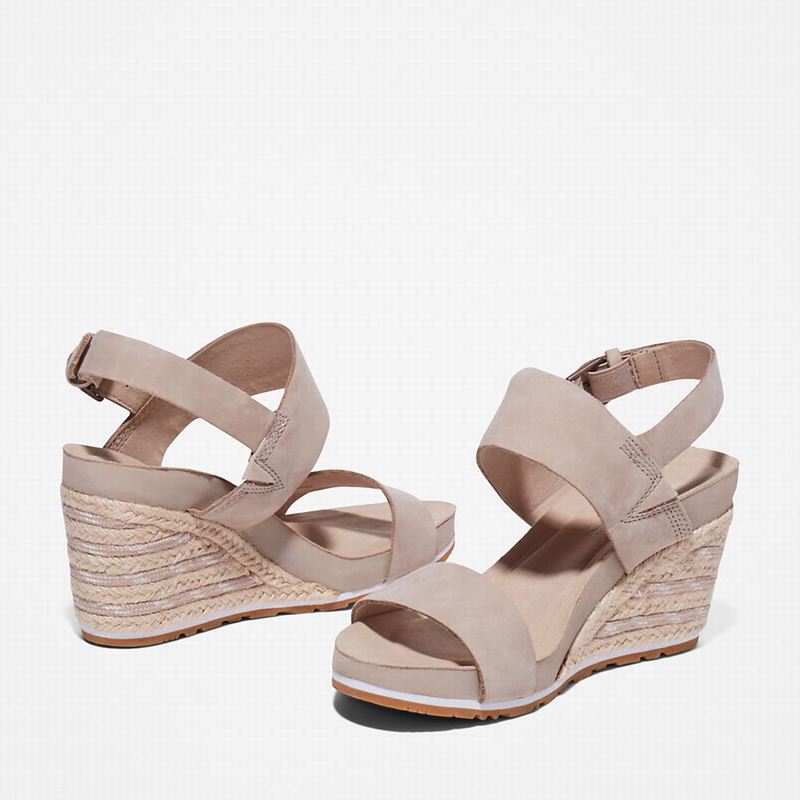 Timberland Capri Sunset Wedge Sandale Na Klin Bež | 81551388