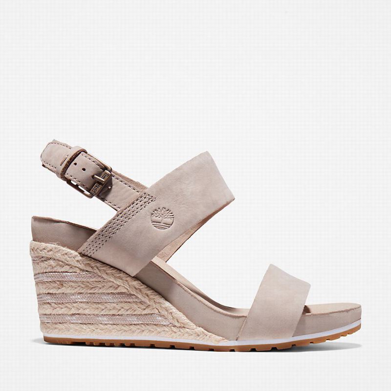 Timberland Capri Sunset Wedge Sandale Na Klin Bež | 81551388