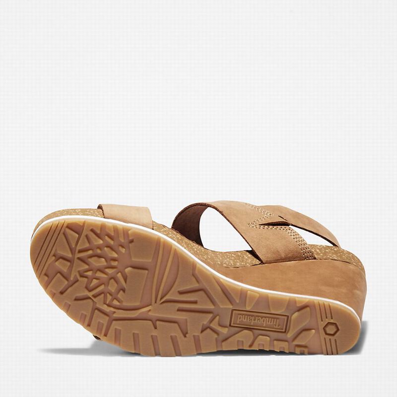 Timberland Capri Sunset Wedge Sandale Na Klin Smeđe | 96145128