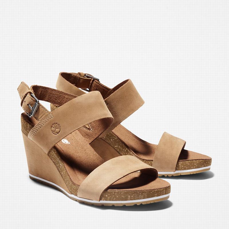 Timberland Capri Sunset Wedge Sandale Na Klin Smeđe | 96145128