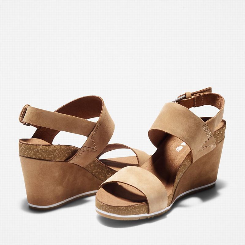 Timberland Capri Sunset Wedge Sandale Na Klin Smeđe | 96145128
