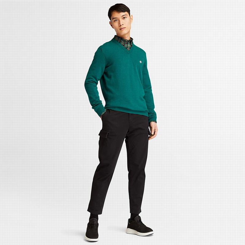 Timberland Cohas Brook V-Neck Džemperi Maslinasto Zelene | 14228534
