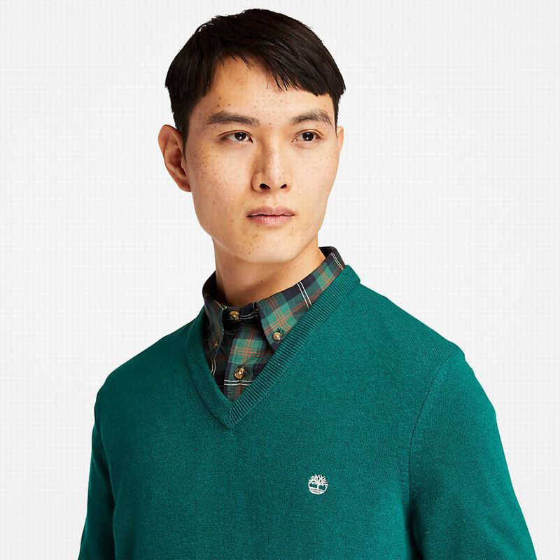 Timberland Cohas Brook V-Neck Džemperi Maslinasto Zelene | 14228534