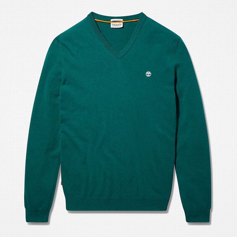 Timberland Cohas Brook V-Neck Džemperi Maslinasto Zelene | 14228534