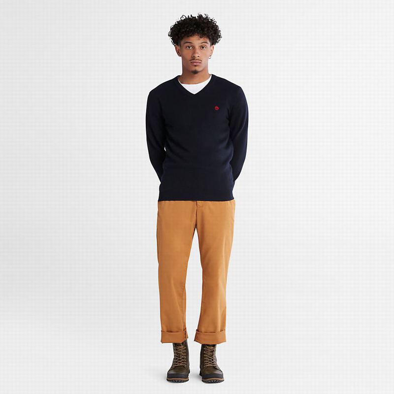 Timberland Cohas Brook V-Neck Džemperi Tamnoplave | 23796779