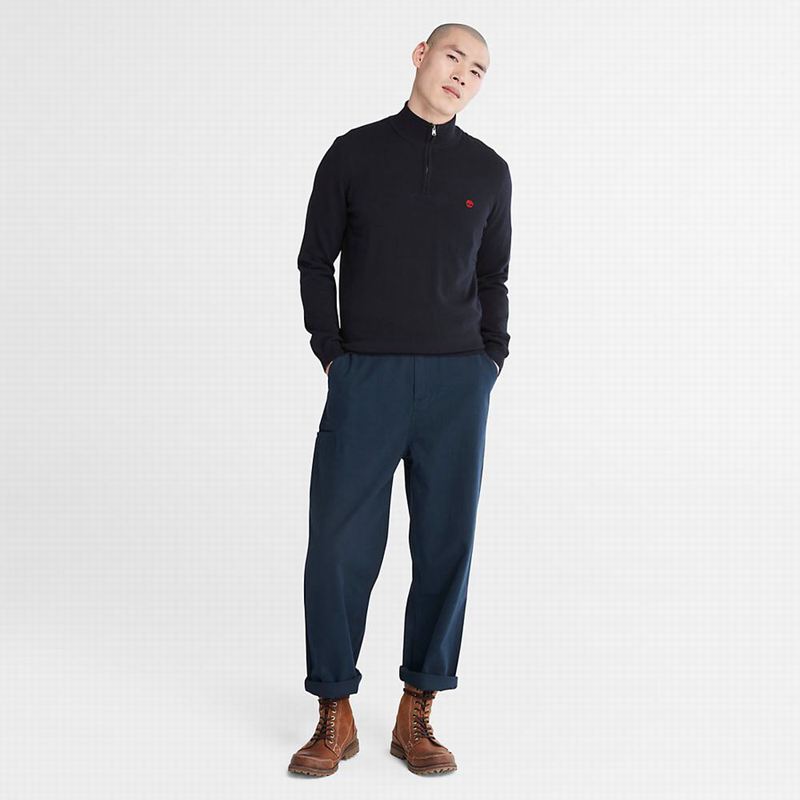 Timberland Cohas Brook Zip-neck Džemperi Tamnoplave | 41580654