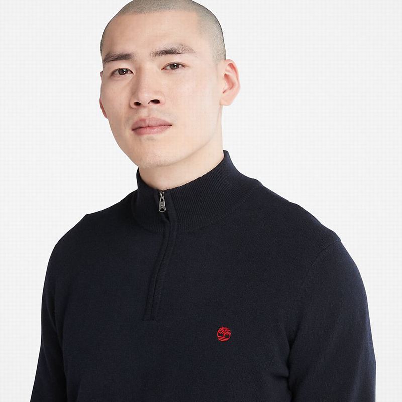 Timberland Cohas Brook Zip-neck Džemperi Tamnoplave | 41580654