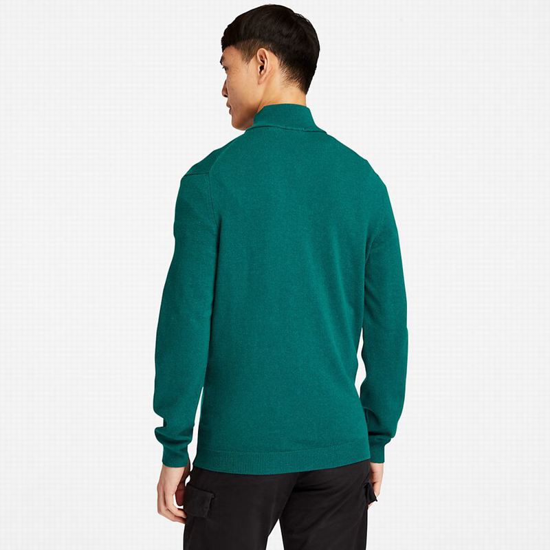 Timberland Cohas Brook Zip-neck Džemperi Tirkizne | 94144993