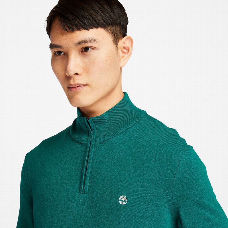 Timberland Cohas Brook Zip-neck Džemperi Tirkizne | 94144993