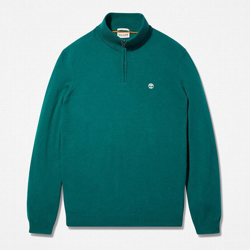 Timberland Cohas Brook Zip-neck Džemperi Tirkizne | 94144993