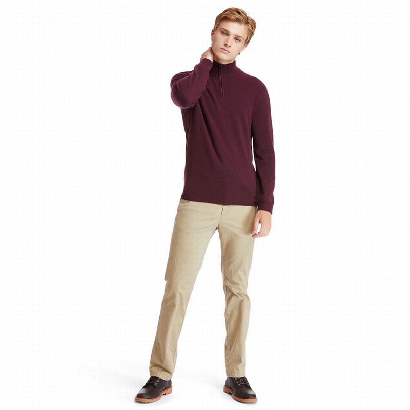 Timberland Cohas Brook Zip-neck Džemperi Bordo | 9783803