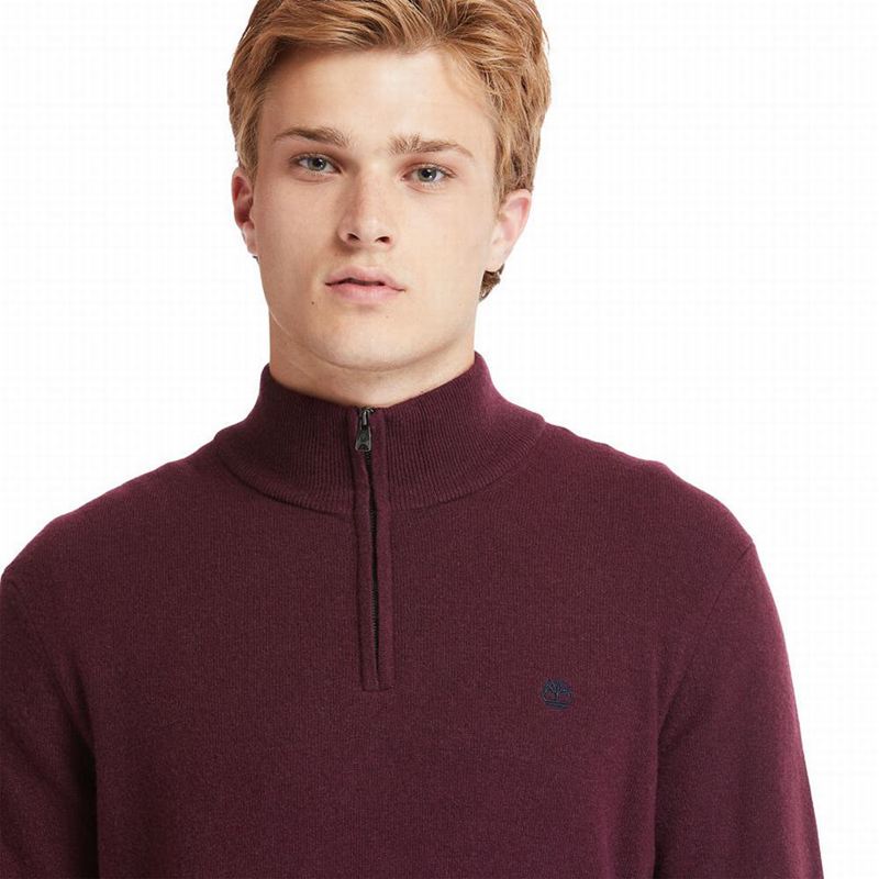Timberland Cohas Brook Zip-neck Džemperi Bordo | 9783803
