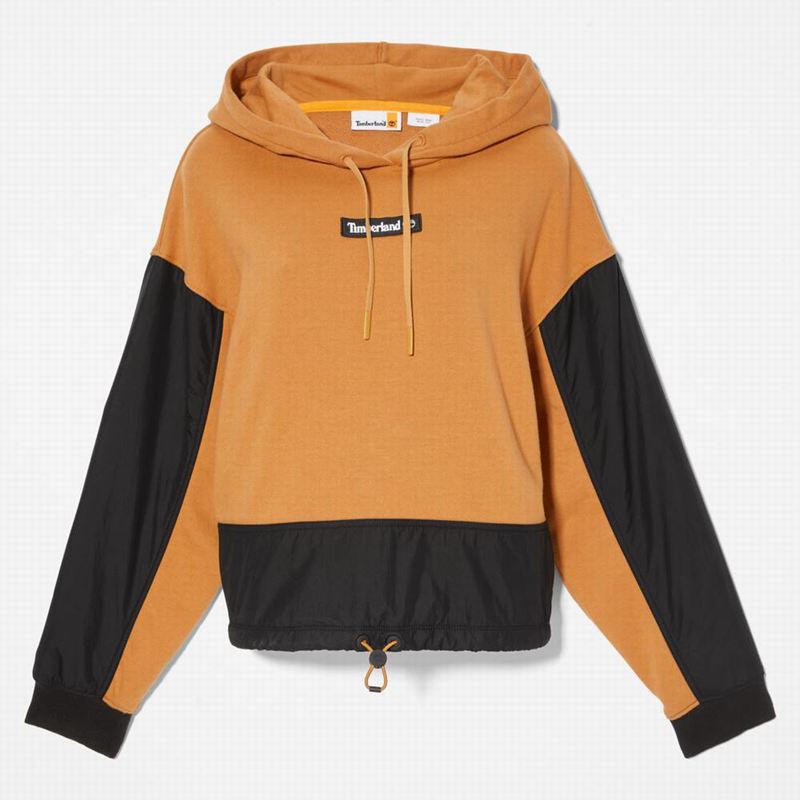 Timberland Colorblock Mixed-Media Majica S Kapuljačom Smeđe | 92494246