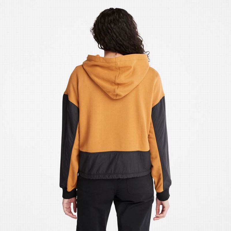 Timberland Colorblock Mixed-Media Majica S Kapuljačom Smeđe | 92494246
